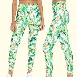 Wildfox Sweat Palms & Pinnas Leggings (White, green, yellow) (NWOT)